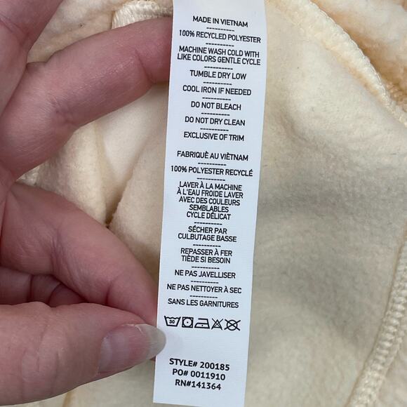 Rhone Aloft Fleece Full Zip Hoodie Cream Size XXL Soft Relaxed Fit NEW - Picture 9 of 11